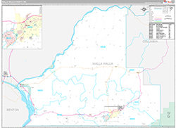Walla Walla County Wall Map Premium Style 2026